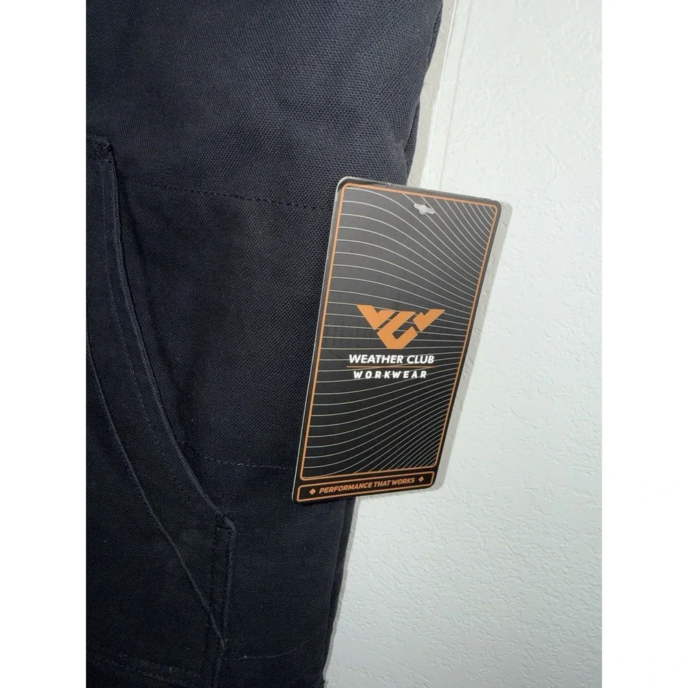 NWT Weather Club Workwear Mens XXL Black Canvas‎ Work Vest Sherpa Lined Snap Zip